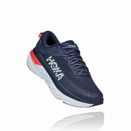 Hoka One One BONDI 7 Road Running Shoes For Women India Navy IN-9861